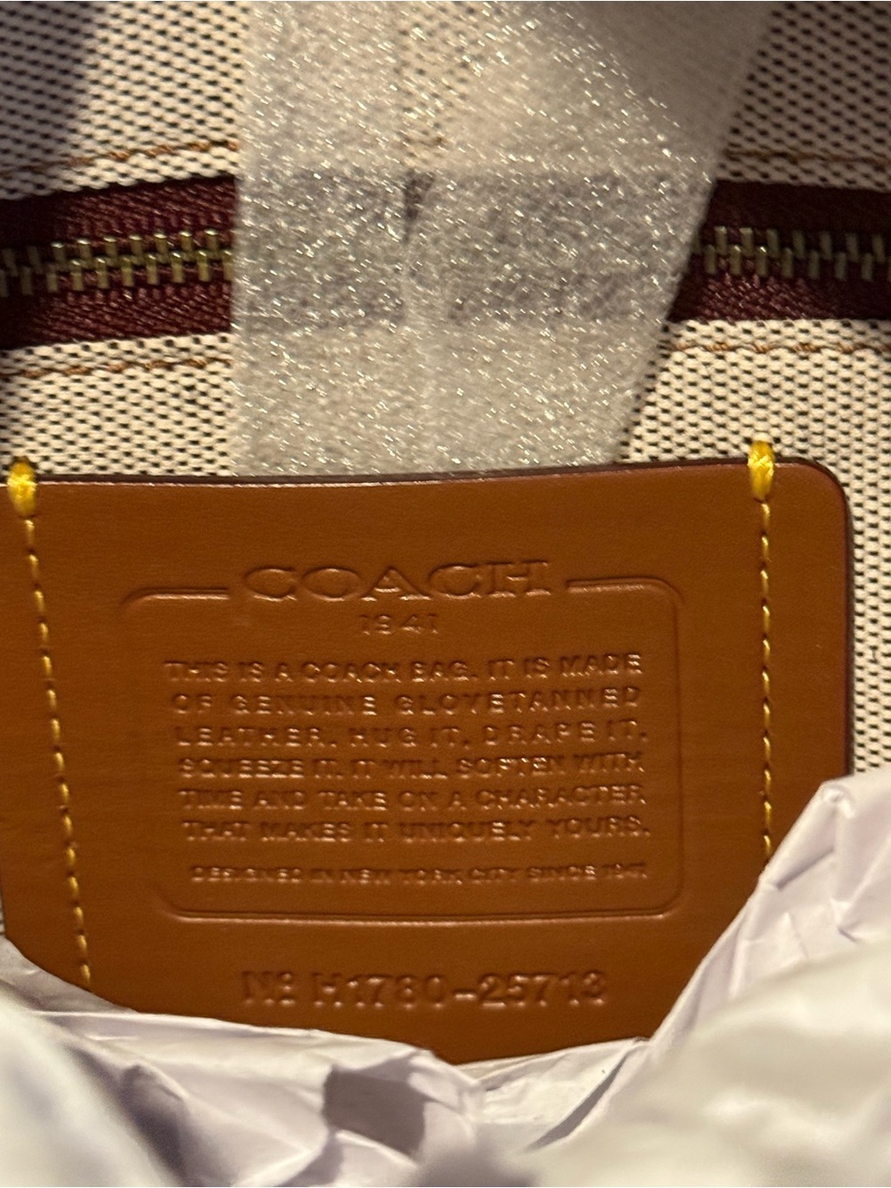 Coach Brown Leather Satchel with Multicolor Strap - Picture 5 of 7